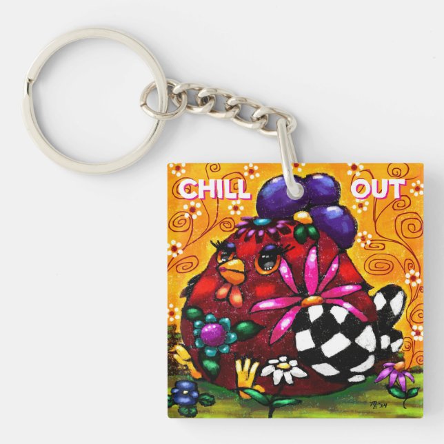 Whimsical Funky Chunky Blommigt Chicken Colorful (Framsidan)