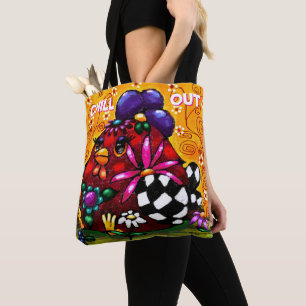 Whimsical Funky Chunky Blommigt Chicken Colorful Tygkasse