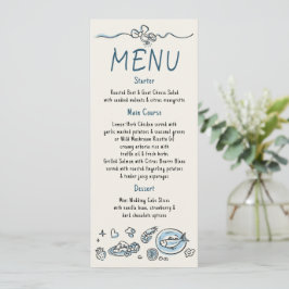 Whimsical Funky Decor Handwritten Wedding Menu Meny