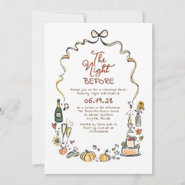 Whimsical Funky Hand Drawn Fall Rehearsal Dinner Inbjudningar