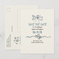 Whimsical Funky Handritad Save The Date