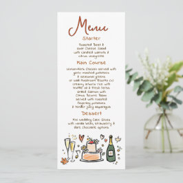 Whimsical Funky Handwritten Fall Wedding Menu Meny