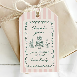 Whimsical Funky Quirky 30th Birthday Party Presentetikett