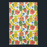 Whimsical Funny Fruit Salad Mönster Kökshandduk<br><div class="desc">Hoppas att du gillar det här visuella mönster. Lägg till en egen text för att anpassa den om du vill. Sök efter fler matchande artiklar och annat mönster i min butik. Tack för att du shoppade med mig!</div>