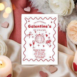 Whimsical Galentines Alla hjärtans dag-flickparty Inbjudningar