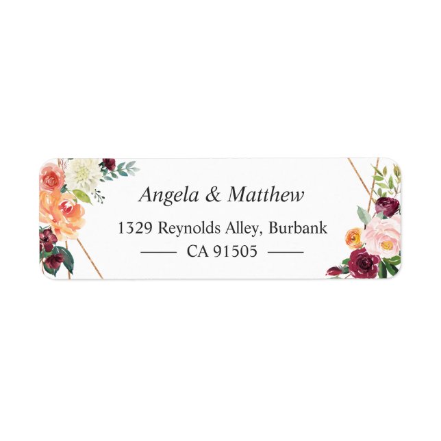Whimsical Garden Bloom Blommigt Botaniskt Returadress Etikett (Framsidan)