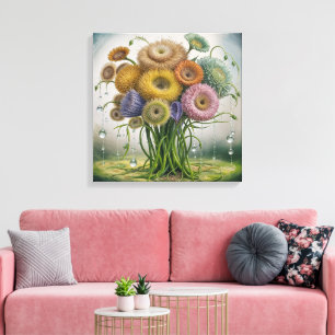 Whimsical Garden Blooms Canvastryck
