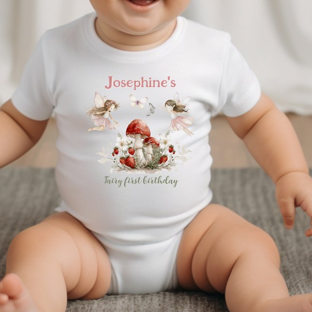 whimsical garden fairy first birthday girl t shirt (Skapare uppladdad)