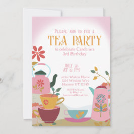 Whimsical Garden Fairytale Tea Party Inbjudningar