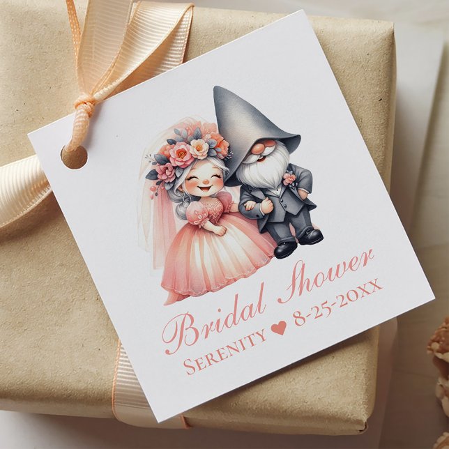 Whimsical Garden Gnome Möhippa Gåvor Etiketter (Skapare uppladdad)