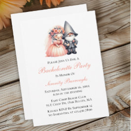 Whimsical Garden Gnome Orange Bachelorette Inbjudningar