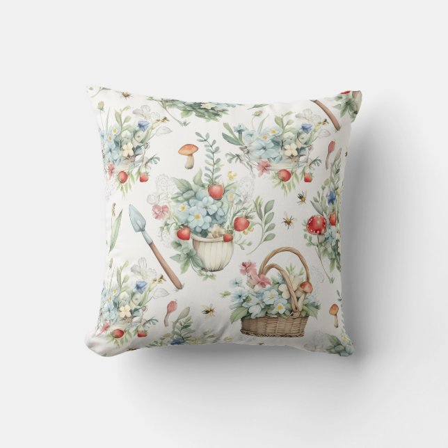 Whimsical Garden Harvest Blommigt Kudde (Framsida)