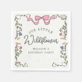 Whimsical Garden Party Blommigt Doodle Birthday Pappersservett