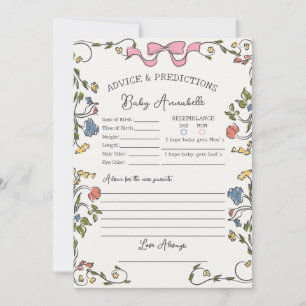 Whimsical Garden Party Blommigt Shower Baby Advice Inbjudningar