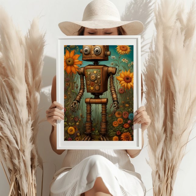 Whimsical Garden Robot | Digital konst Poster (Skapare uppladdad)