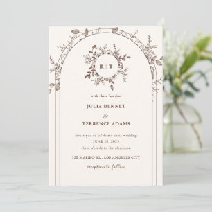 Whimsical Garden Romantik: Bröllopsinbjudan Inbjudningar