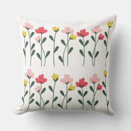 Whimsical Garden Rows Pillows Kudde