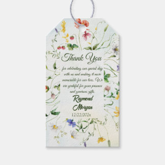 Whimsical Garden Rustic WildFlower Summer Bröllop Presentetikett