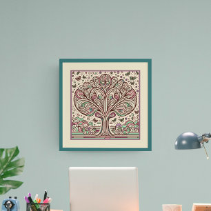 Whimsical Garden Träd: Art nouveau Symphony Poster