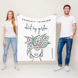 Whimsical Gardener Boho Blommigt Personlig Fleecefilt