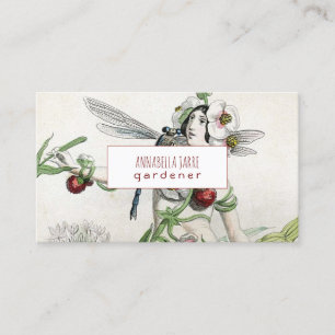 Whimsical Gardener's Landscaper's Delight Blommigt Visitkort