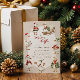 Whimsical Gås Julfest Inbjudningar