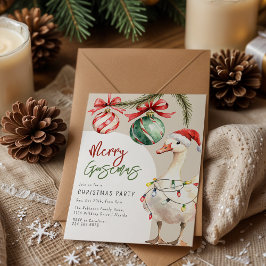 Whimsical Gås Julfest Inbjudningar