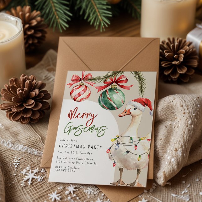 Whimsical Gås Julfest Inbjudningar (Skapare uppladdad)