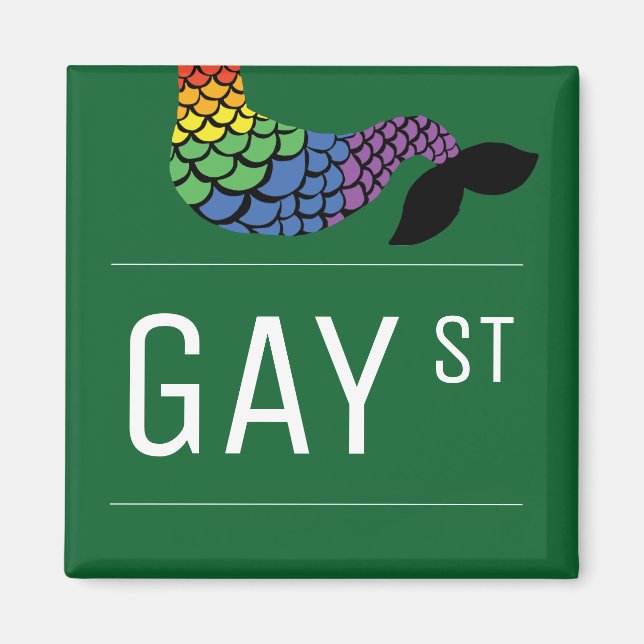 Whimsical Gay Street Sign Pride Queer LGBTIQ Party Magnet (Framsidan)