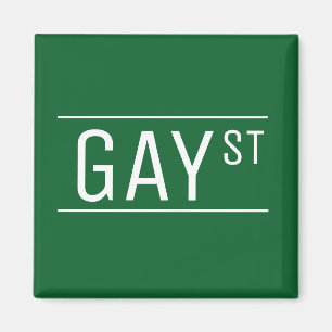 Whimsical Gay Street Sign Pride Queer LGBTIQ Party Magnet