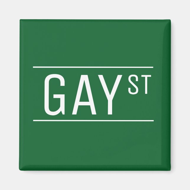 Whimsical Gay Street Sign Pride Queer LGBTIQ Party Magnet (Framsidan)
