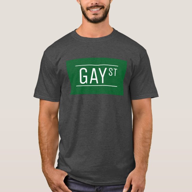 Whimsical Gay Street Sign Pride Queer LGBTIQ Party T Shirt (Framsida)