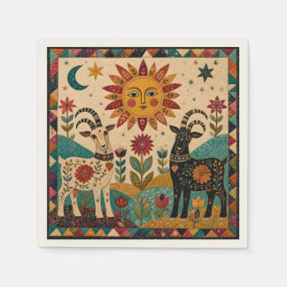 Whimsical Getter Folk Art Pappersservett