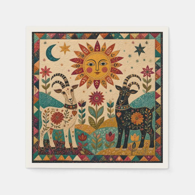 Whimsical Getter Folk Art  Pappersservett (Framsidan)