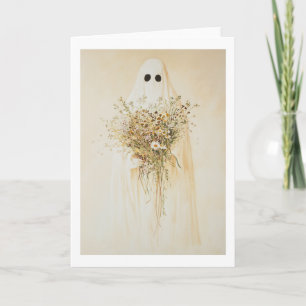 Whimsical Ghost med Vildblommor Inbjudan