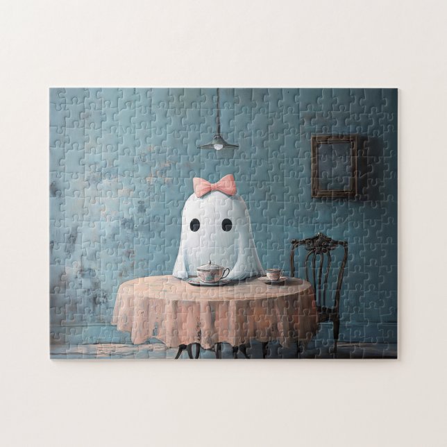 Whimsical Ghost Tea Party Pussel (Horisontell)