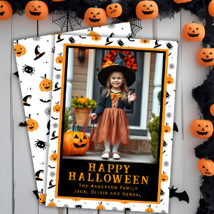 Whimsical Ghouls Classic Anpassningsbar Halloween Julkort