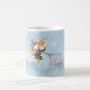 Whimsical Ginger Hair Ice Skater Helgdag Kaffemugg