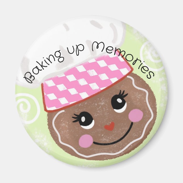 Whimsical Gingerbröd Baker Magnet (Framsidan)