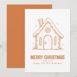 Whimsical Gingkakshus God Jul Julkort