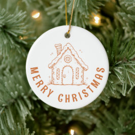 Whimsical Gingubbhus God Jul Julgransprydnad Keramik