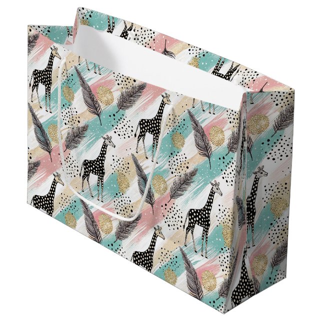 Whimsical Giraffe Polka Dot Mönster - Pastel (Framsidan Vinklad)