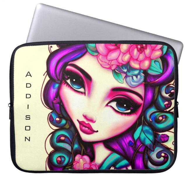 Whimsical Girl Artistic Laptop sleeve (Framsidan)