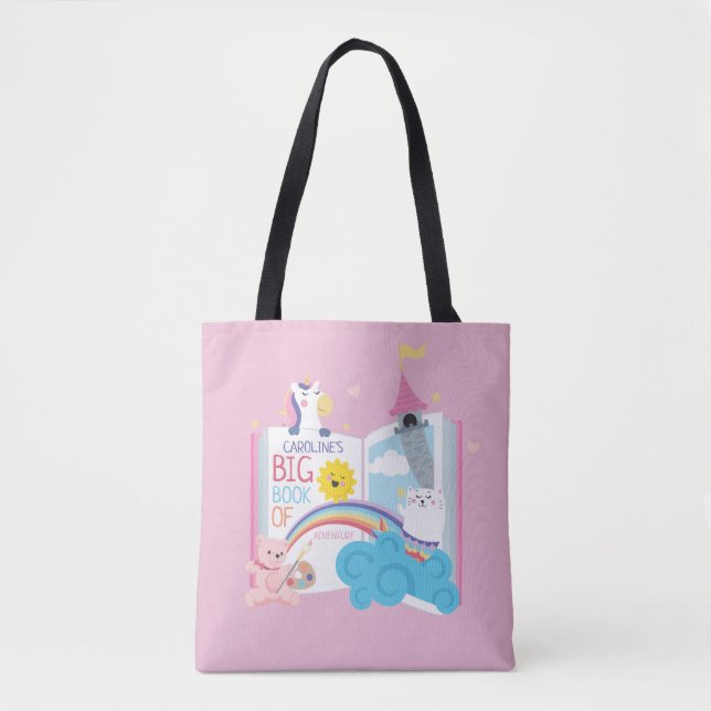 Whimsical Girl Bok Tote Tygkasse (Framsida)