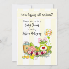 Whimsical Girl Frog Baby Shower-inbjudan Inbjudningar