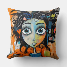 Whimsical Girl Janne Doodlewell Kudde