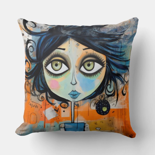  Whimsical Girl Julie Doodlewell Kudde (Framsida)