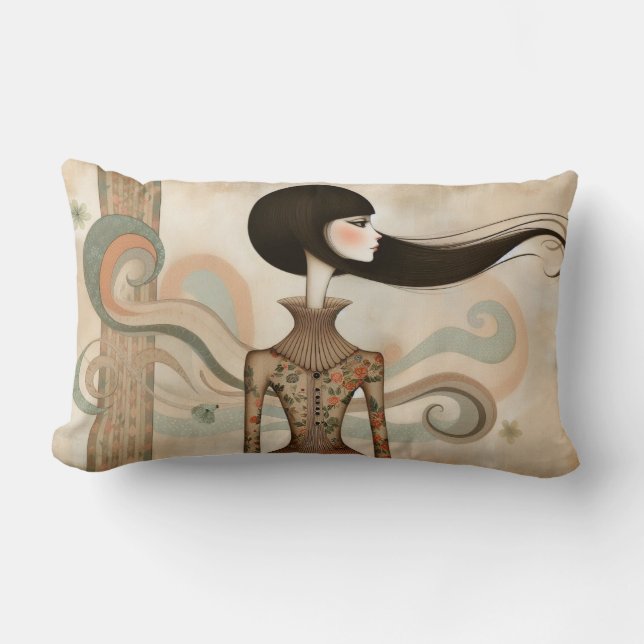 Whimsical Girl Lumbar Cushion Lumbarkudde (Framsida)