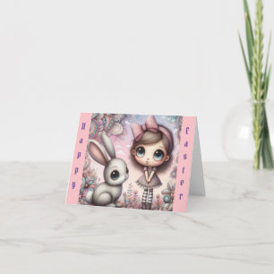 Whimsical Girl med Bunny Påsk Kort