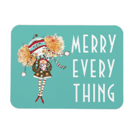 Whimsical Girl Merry Allting Jul Magnet